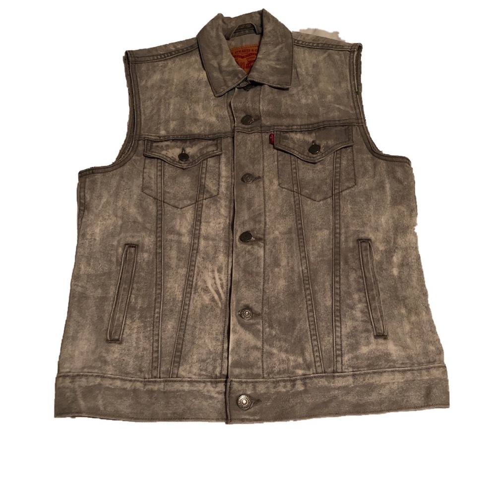 Men’s Levi Gray Acid wash denim vest
